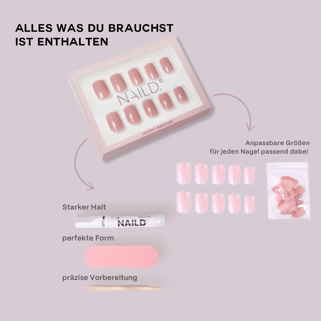 Matt chocolate cream extra-long Press On Nails (inkl. Nagelkleber) - Image 6
